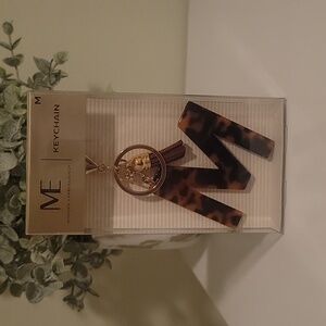 Modern Expressions M Keychain - Brown with Gold Accents & Brown Tassel